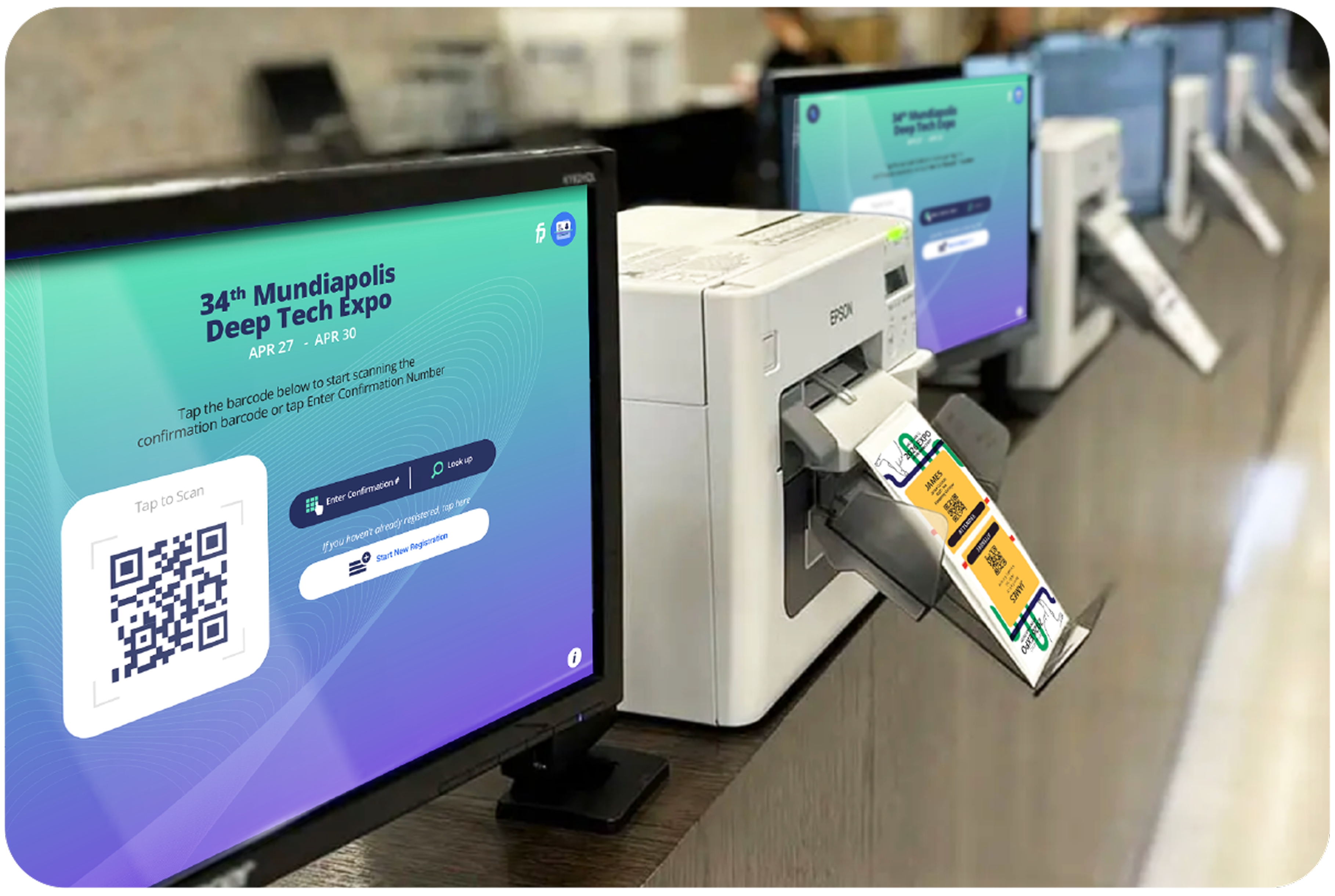 FpBadge check-in app interface