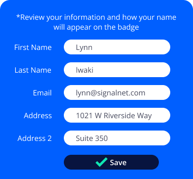 FpBadge check-in app interface