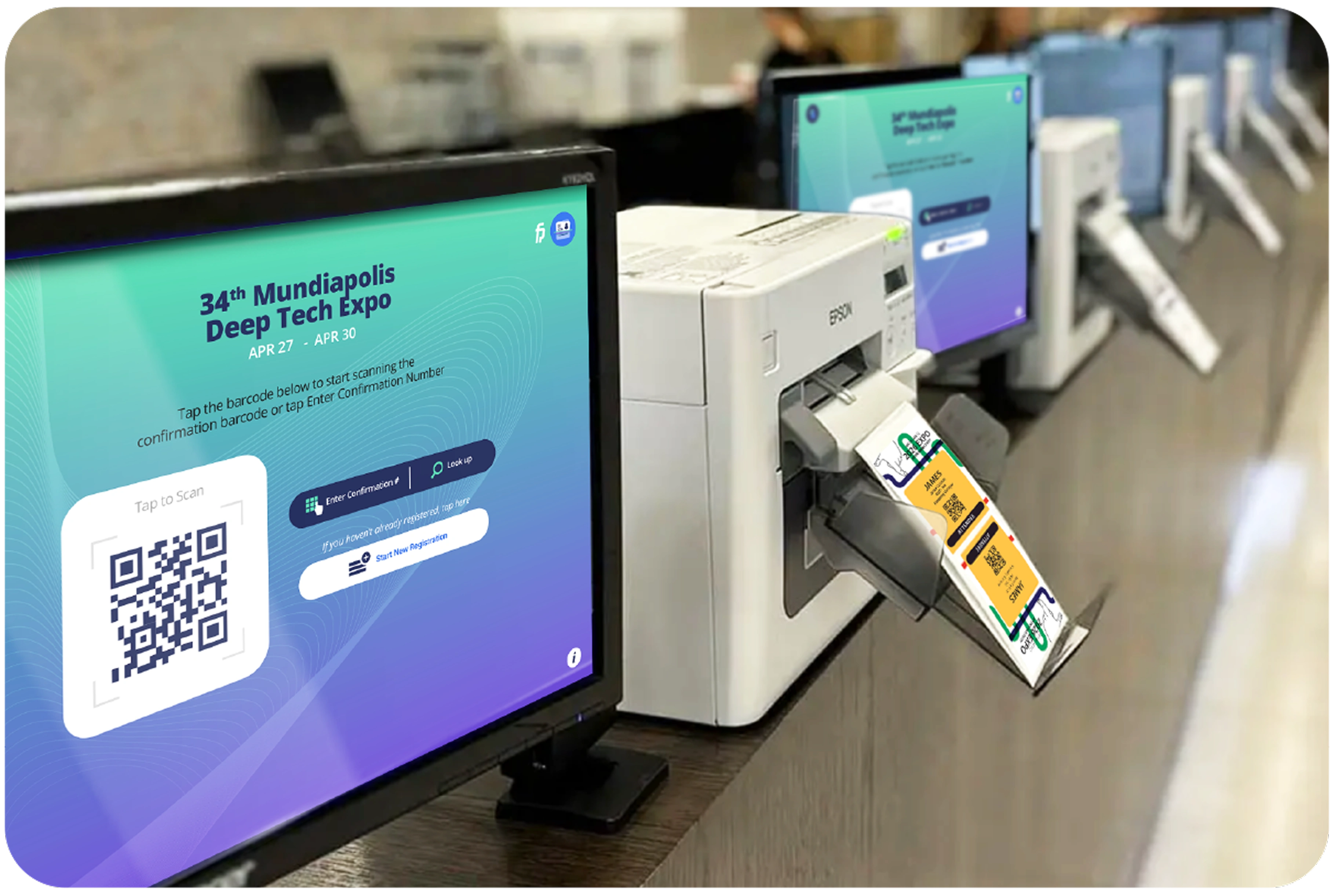 FpBadge check-in app interface