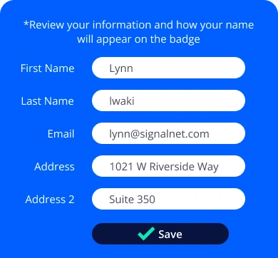 FpBadge check-in app interface