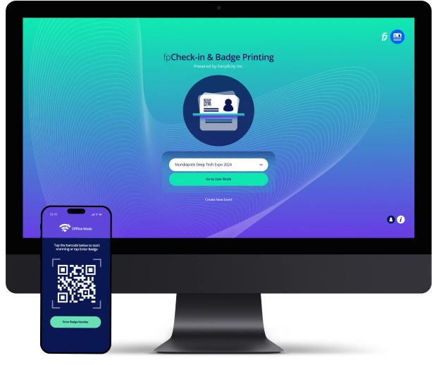FpBadge check-in app interface
